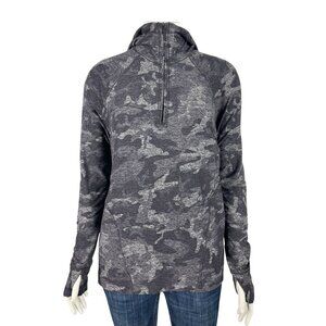 Lululemon Warm Stabilizer 1/2 Zip Hoodie 4 Gray Black Incognito Camo Running